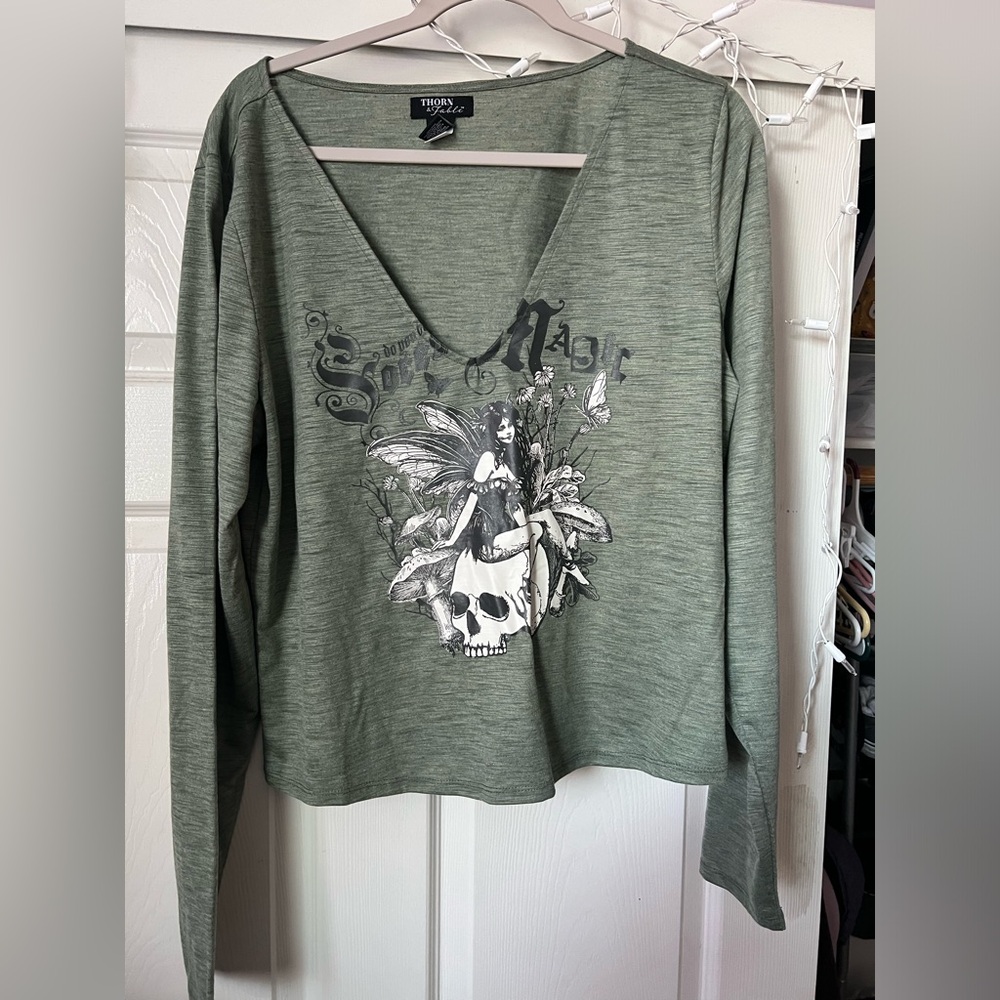 Green Grunge Fairy Crop Top